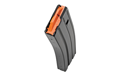 DURAMAG Speed 30rd AR-15 aluminum magazine, black finish, orange follower
