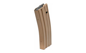 DuraMag Speed 30-round AR-15 aluminum magazine in burnt bronze with black anti-tilt follower