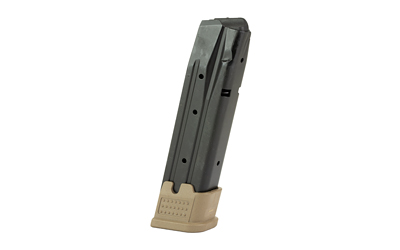 ProMag 21-round blued steel magazine for SIG P320 with flat dark earth endplate