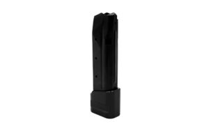 Shield Arms S15 Gen 3 15rd magazine with +5 extension installed for Glock 43X/48, black nitride