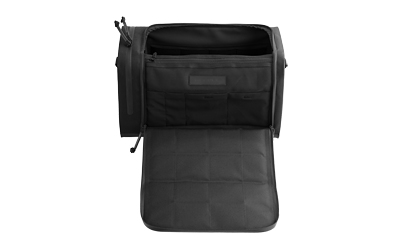 Magpul DAKA Range Bag Small 20L in black showing main compartment, magazine pockets, and Hypalon bottom
