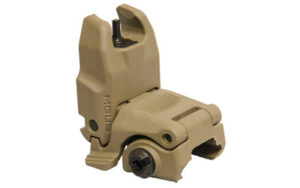 Magpul MBUS front folding sight MAG247-FDE Flat Dark Earth mounted on a Picatinny rail
