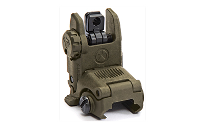 Magpul MBUS rear flip-up sight in olive drab green for AR-15 Picatinny rail