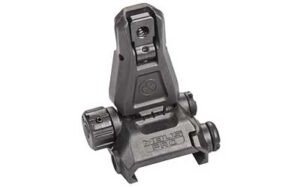 Magpul MBUS Pro rear flip-up sight in black steel with Melonite QPQ finish