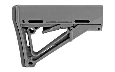 Magpul CTR collapsible mil-spec carbine stock in gray for AR-15 with removable rubber butt-pad