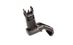 Magpul MBUS Pro Offset front flip-up sight in black mounted on Picatinny rail