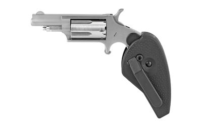 North American Arms NAA Mini-Revolver .22 WMR/.22 LR stainless with black holster grip