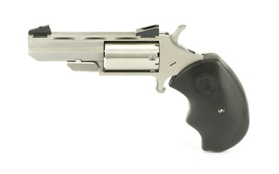 North American Arms Black Widow .22 LR 2-inch stainless mini-revolver with black rubber grip