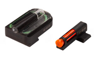 Hi-Viz FASTDOT H3 tritium and fiber-optic pistol sight set, black steel frame, fits Canik Mete
