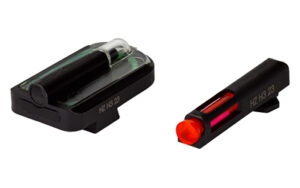 Hi-Viz FASTDOT H3 red fiber optic front and green tritium rear sight set for Glock MOS