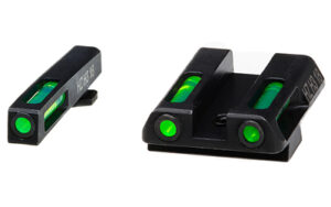 Hi-Viz LiteWave H3 tritium and fiber-optic sight set for Glock 42/43, green front and rear