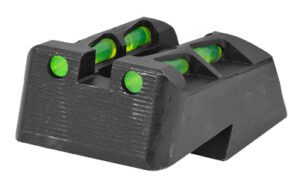 Hi-Viz LiteWave rear sight for Springfield Armory 1911 with green, red, and black LitePipes