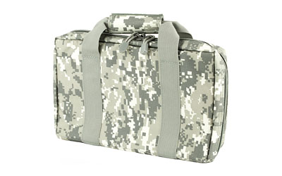 NcSTAR VISM Discreet Pistol Case, Gray Digital Camo — two padded compartments and six magazine loops
