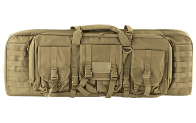 NcSTAR VISM Double Carbine Case 36in Tan PVC nylon padded rifle case with MOLLE pockets