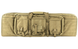NcSTAR 42-inch tan double carbine case, padded PVC nylon with lockable zippers