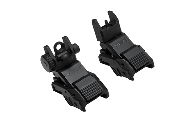 NcSTAR VISM Pro Series flip-up front and rear backup sights in black for AR-platform rifles