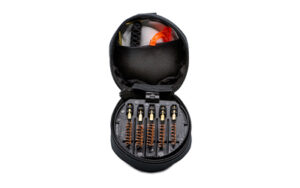 Otis FG210 universal rifle cleaning system in black compact soft pack with cleaning cables and brushes