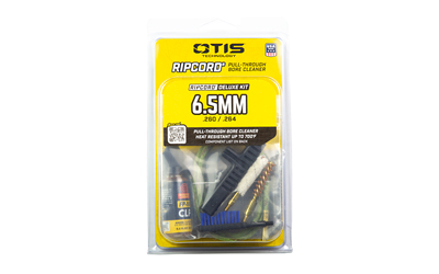 Otis Ripcord Deluxe cleaning kit with bore brush, cotton mop, FP-10 lubricant, and T-handle