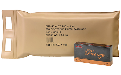 PMC Bronze .45 ACP 230gr FMJ 250rd Battle Pack product packaging image