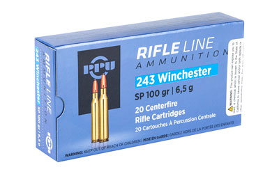 PPU .243 Winchester 100 gr SP ammunition 20 round box