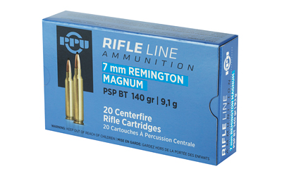 PPU Prvi Partizan 7mm Rem Mag 140gr PSP boat-tail ammunition 20-round box