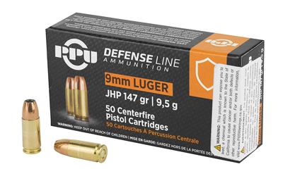 PPU Prvi Partizan 9mm Luger 147gr JHP 50-round box brass case