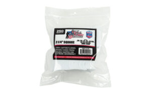 Pro-Shot 2.25 inch square cotton flannel cleaning patches, 250 count resealable bag
