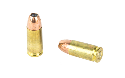 Remington HTP 9mm Luger 115gr Jacketed Hollow Point ammunition box and cartridges