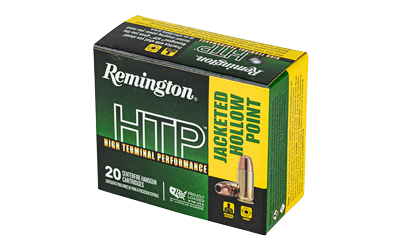 Remington HTP 9mm 115gr JHP ammunition box, 20 rounds