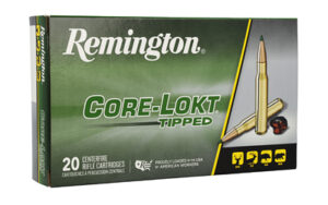 Remington Core-Lokt Tipped 7mm PRC 175gr ammunition box and cartridges
