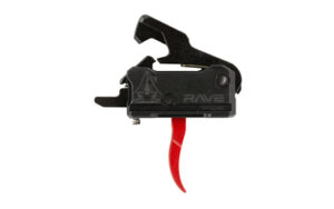 Rise Armament Rave PCC red anodized trigger, aluminum and steel construction