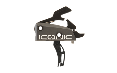 Rise Armament Iconic two-stage AR trigger in graphite gray with anti-walk pins