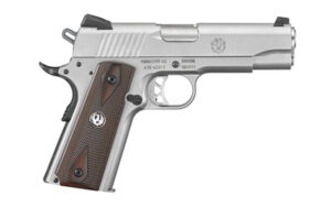 Ruger SR1911 Commander .45 ACP 4.25-inch stainless pistol with hardwood grips