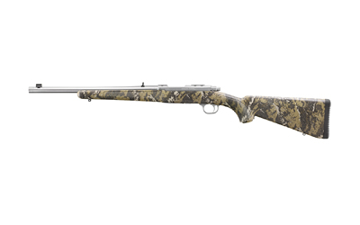 Ruger 77/44 .44 Rem Mag bolt-action rifle brushed stainless with Desolve Bare Reduced camo synthetic stock