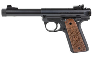 Ruger Mark IV 22/45 Collector's Series .22 LR 5.5-inch threaded bull barrel blued engraved walnut grips