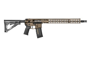 Radian Weapons Model 1 6mm ARC 18-inch brown rifle with SBA3 brace and M-LOK handguard