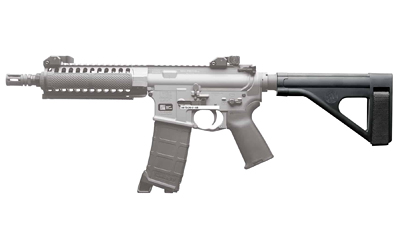 SB Tactical SOB pistol stabilizing brace black mounted on AR-style buffer tube