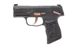 Sig Sauer P365 ROSE .380 ACP pistol, black slide with rose-gold controls and XRAY3 day/night sights