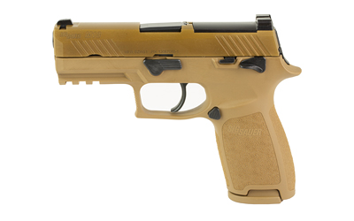 Sig Sauer M18 9mm 3.9in Coyote Tan compact pistol with three 10-round magazines