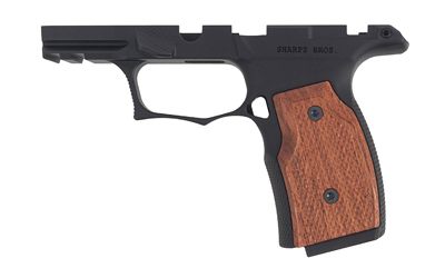 Sharps Bros SBGM02-G2 grip module black anodized with Brazilian cherry wood panels for Sig P365X P365XL