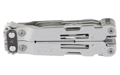 SOG PowerAccess Deluxe 21-tool multi-tool in stonewash stainless with nylon sheath and hex bit kit