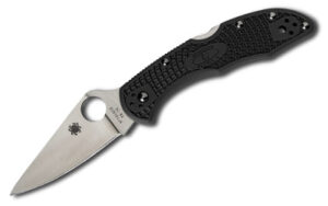 Spyderco Delica4 C11FPBK folding knife VG-10 flat ground plain edge black handle
