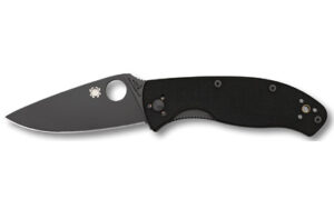 Spyderco Tenacious folding knife 3.39 inch drop point blade black textured G-10 handle
