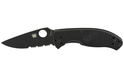 Spyderco Tenacious Lightweight folding knife with 3.39 inch partially serrated blade and black FRN handle