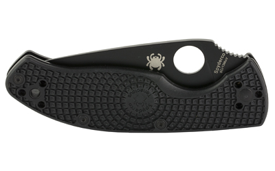 Spyderco Tenacious Lightweight folding knife with 3.39 inch partially serrated blade and black FRN handle