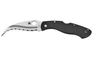 Spyderco Civilian C12GS folding knife with 4.09-inch serrated VG-10 blade and black G-10 handle