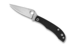 Spyderco Honeybee G-10 black G-10 folding knife with Sandvik 12C27 blade and satin finish