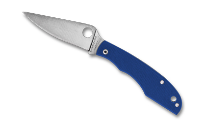 Spyderco Grasshopper G-10 2.3 inch blue handle folding knife satin finish