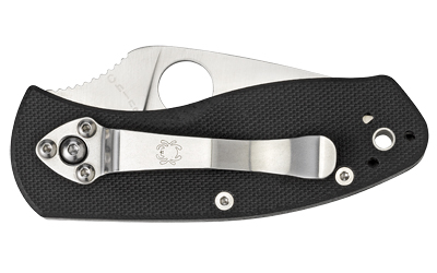 Spyderco Ambitious G-10 folding knife with 2.25 inch satin drop point blade and black G-10 handle