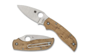 Spyderco Chaparral SlipIt folding knife with birdseye maple scales and satin CTS XHP blade